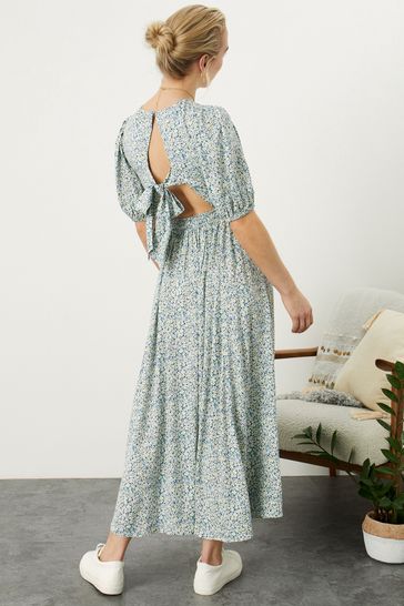 Ditsy print midi best sale dress