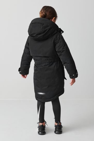 Girls black parka jacket cheap