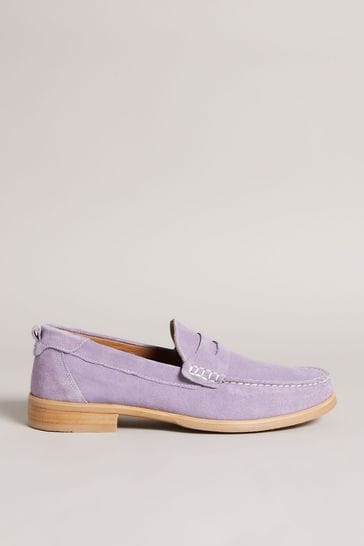 Ted Baker Alfey Lilac Suede Moccasin Shoes