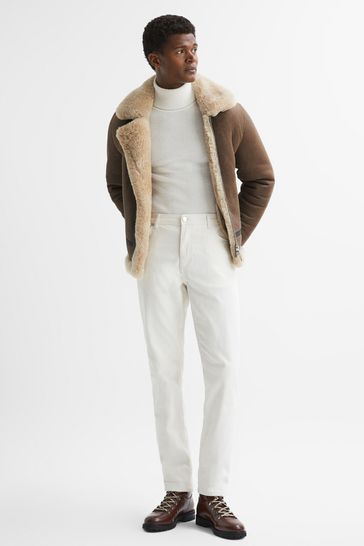 Beige shearling sale jacket mens