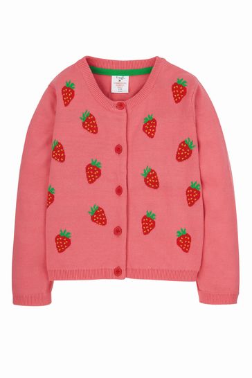 Frugi Pink Organic Strawberry Cardigan