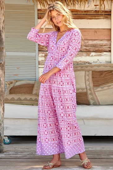 Buy Aspiga Pink Mykonos Cotton Maxi Dress from Next Austria