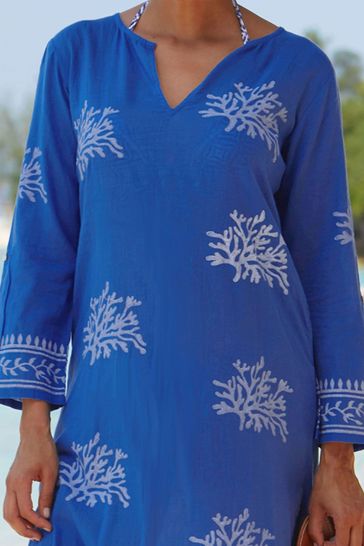 Buy Aspiga Blue Guadalupe Organic Cotton Maxi Tunic from Next