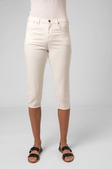 Mistral White Stripe Detail Cropped Trousers