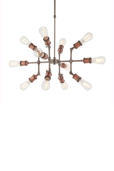 Gallery Home Copper Hamilton 12 Bulb Ceiling Light Pendant