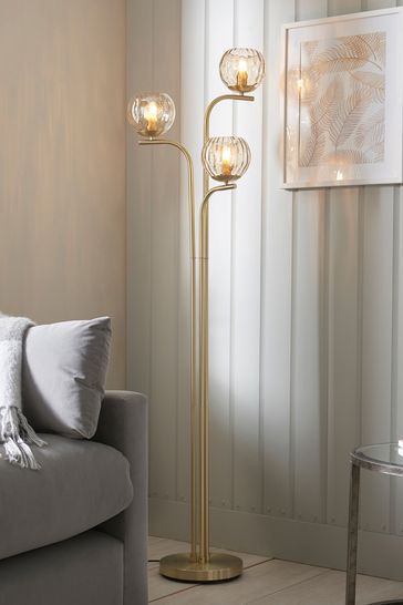 Gallery Home Gold Dilan 3 Bulb Floor Lamp