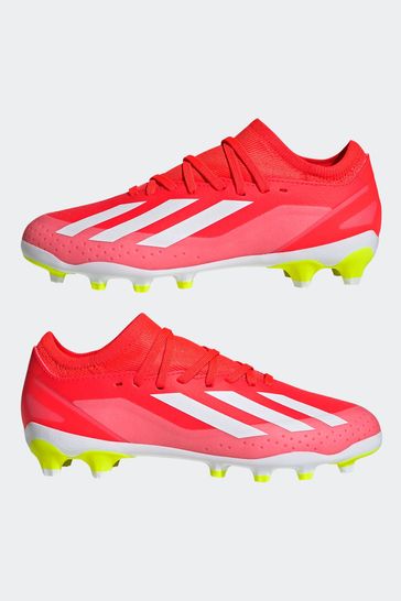 adidas Red White Football X Crazyfast League Multi Ground Kids Boots