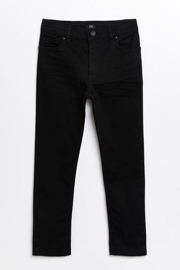 River Island Dark Black Boys Skinny Jeans