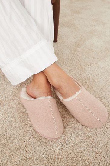 Pink Forever Comfort® Soft Fur Mule Slippers in Pink