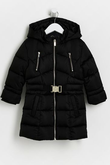 River island black padded jacket top