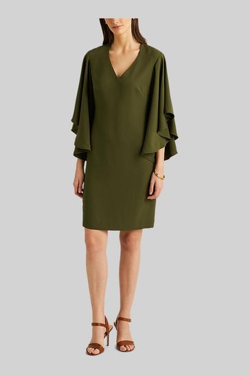 Ralph lauren ruffle sales sleeve shift dress