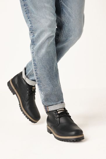 Black Waterproof Leather Chukka Boots