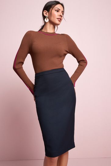 Where can i buy a navy blue pencil skirt top
