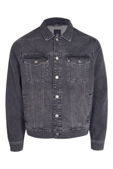 River Island Black Classic Washed Denim Jacket