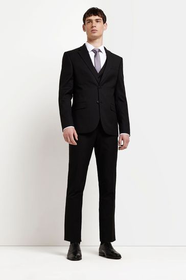 Buy Dark black River Island Skinny Twill Suit Jacket from Next Turkey