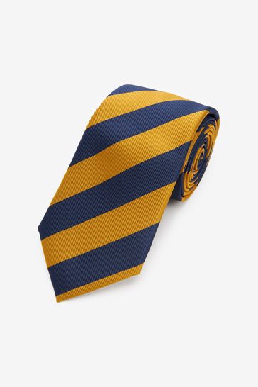 Yellow/Navy Blue Stripe Pattern Tie