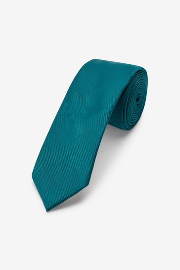 Teal Blue Slim Twill Tie
