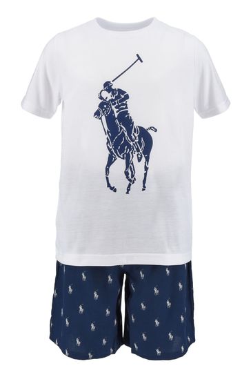 Polo Ralph Lauren Navy Blue Short Sleeved Pyjamas Set