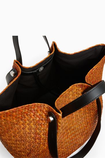Buy AllSaints Allington Brown Straw Tote Bag from Next Singapore