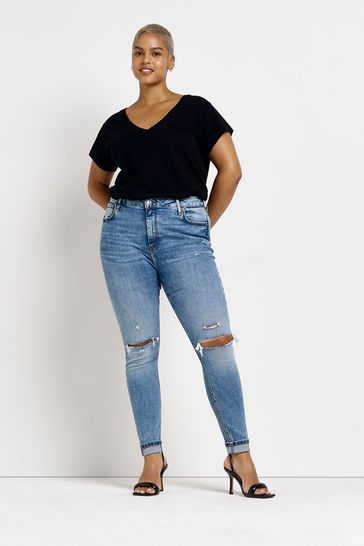 Plus High Waisted Sculpt Denim Jeggings