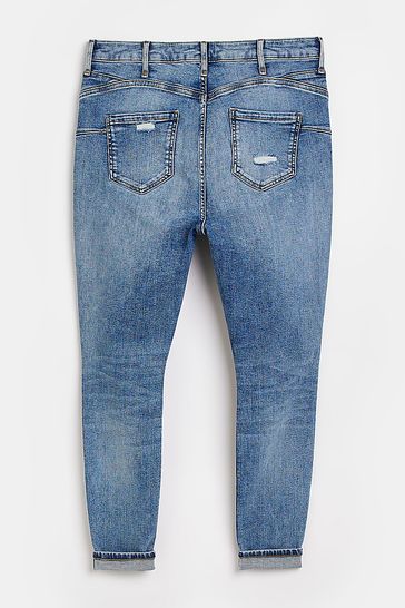 River island clearance blue ripped jeans