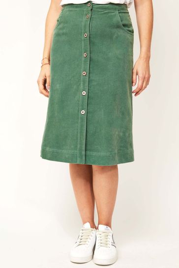 Aspiga Whitney Green Organic Corduroy Skirt