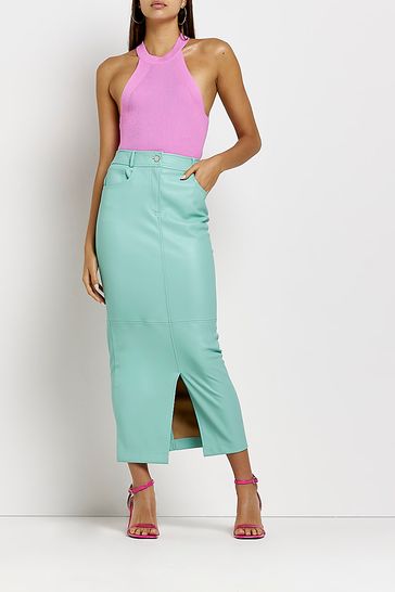 Buy River Island Green Midaxi Pencil Skirt from Next Luxembourg