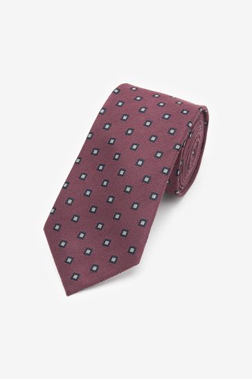 Pink Geometric Regular Pattern Tie