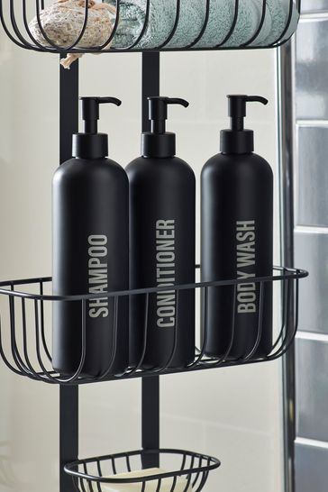 Set of 3 Black Harper Gem Reusable Dispenser Bottles