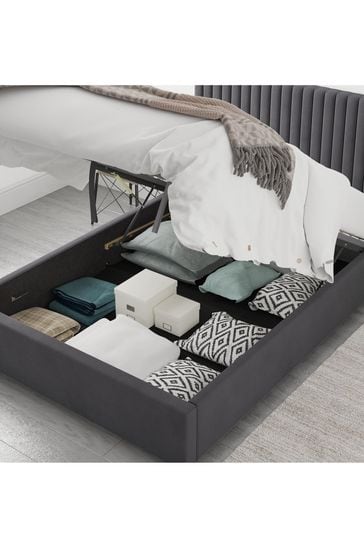 Aspire Furniture Steel Grey Grant End Lift Ottoman Storage Bed