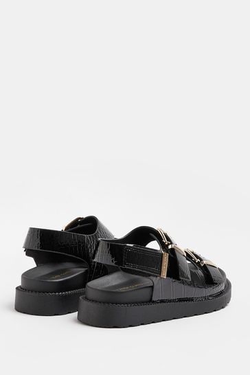 River island best sale black buckle sandals