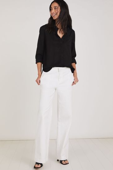 Buy Baukjen Margot White Wide Leg Jeans 