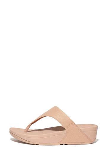 Buy FitFlop Cream Lulu Shimmer Toe-Post Sandals from the Next UK online ...