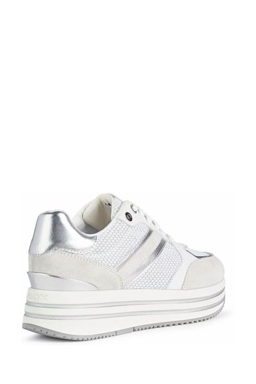 Geox white hot sale trainers