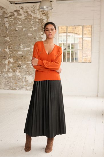 Orange shop utility skirt