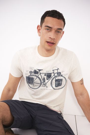 White Stuff Natural Explore Bike Graphic T-Shirt