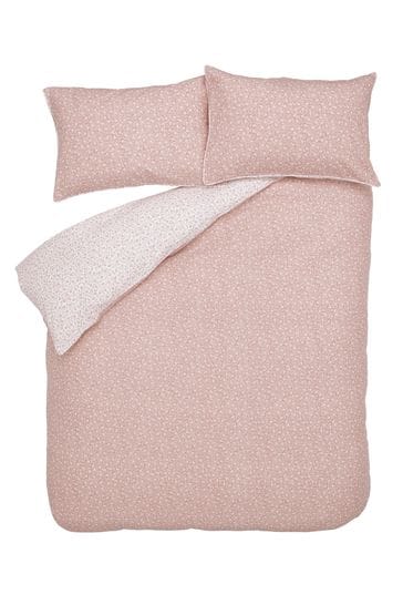 Laura Ashley Blush Pink Brushed Cotton Campion Duvet Cover and Pillowcase Set