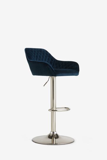 Blue and chrome bar hotsell stools