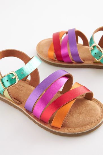 Rainbow store metallic sandals