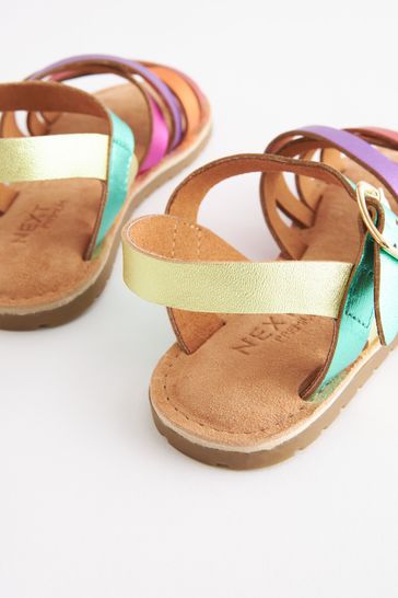 T strap shop rainbow sandals