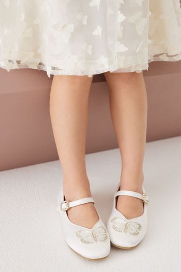 Ivory satin mary jane shoes store