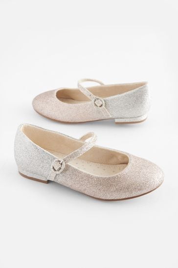 Ombre Gold/Silver Glitter Standard Fit (F) Mary Jane Occasion Shoes