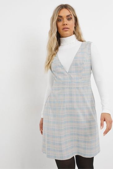 Grey checkered pinafore hotsell
