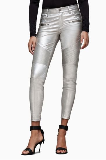 AllSaints Silver Suri Biker Jeans