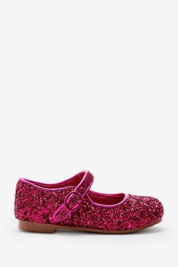 Hot Pink Glitter Standard Fit (F) Mary Jane Shoes