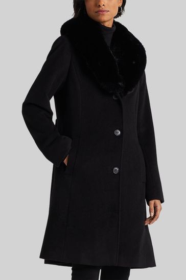 Ralph lauren faux deals fur collar coat