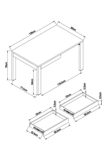 Bronx 6 seater storage cheap dining table