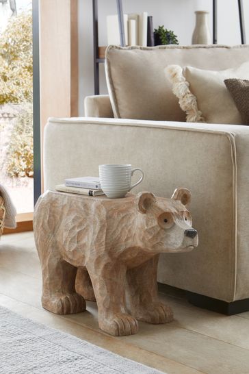 Natural Bear Resin Sofa Side Table