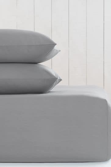 Mid Grey Cotton Rich Extra Deep Fitted Sheet