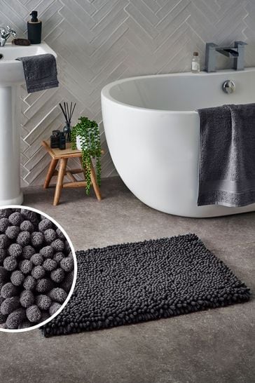 Charcoal Grey Super Plush Bath Bobble Mat
